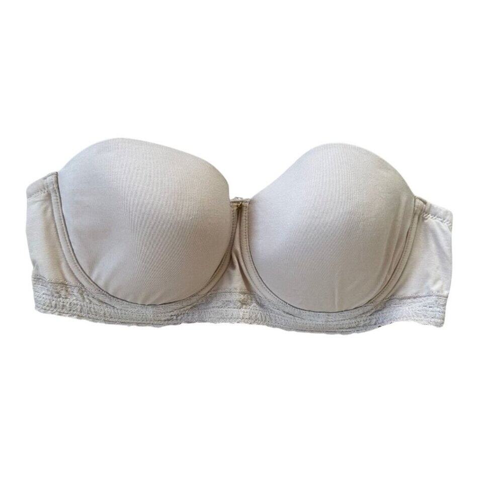 Natori Pure Luxe Strapless Contour Underwire Bra Cafe 32DD